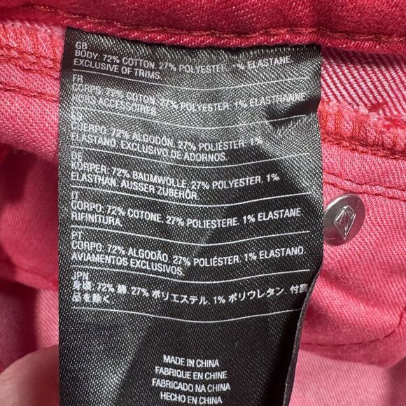 Volcom Jeans Womens 26 Red GMJ High Rise Jegging Denim Stretch Measures 26 x 27 - Picture 6 of 8